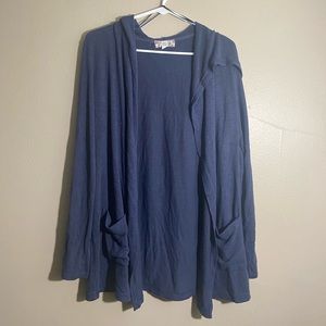 Dark Blue Hooded Cardigan